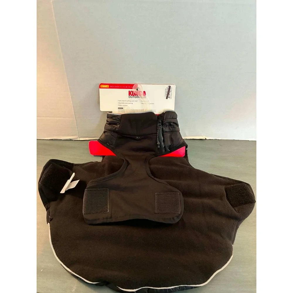 KONG Parachute Puffer‎ Jacket Dog Small Black New Insulated Water Resistant Vest
